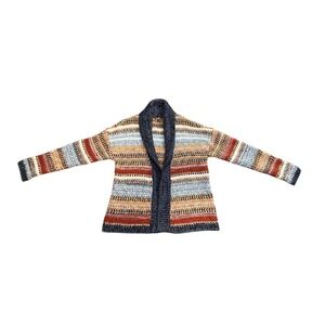 Anthropologie Knitted & Knotted Multi Color Shawl Collar Cardigan Sweater size s